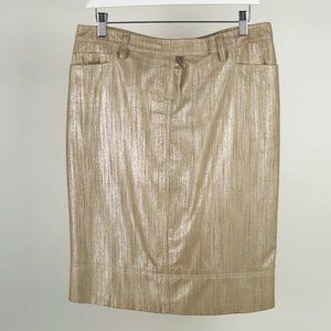 Christian Dior Metallic Gold Suede Skirt